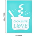thumbnail image 2 of 8.6x11 Inch Cooking Theme Silk Screen Stencil “Cook with Love” Self-Adhesive Silk Screen Printing Stencil Kitchen Sign Stencil Reusable Stencils for Painting on Wood Fabric T-Shirt, 2 of 6