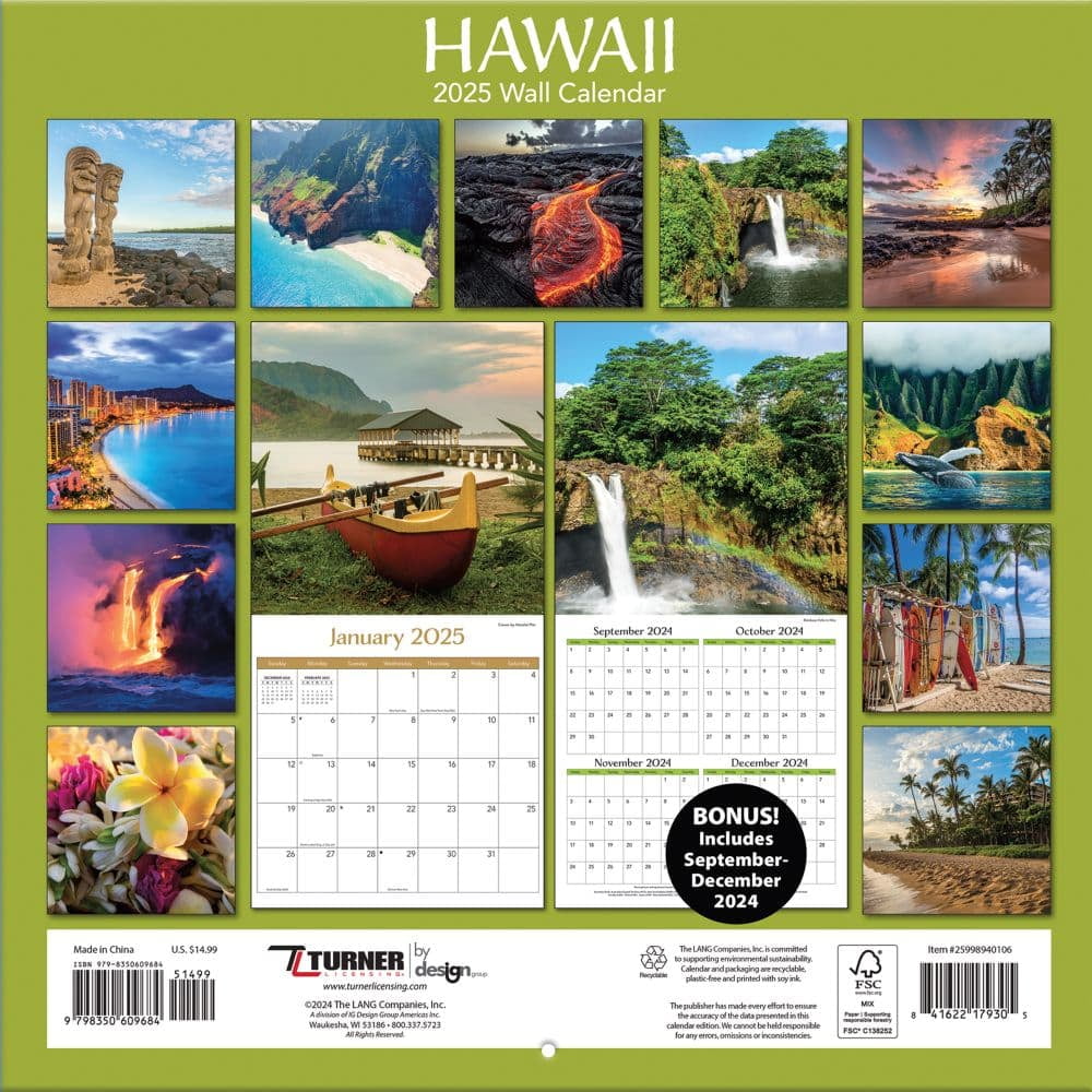 TURNER PHOTOGRAPHIC 2025 Whiskey 12x12 Photo Wall Calendar