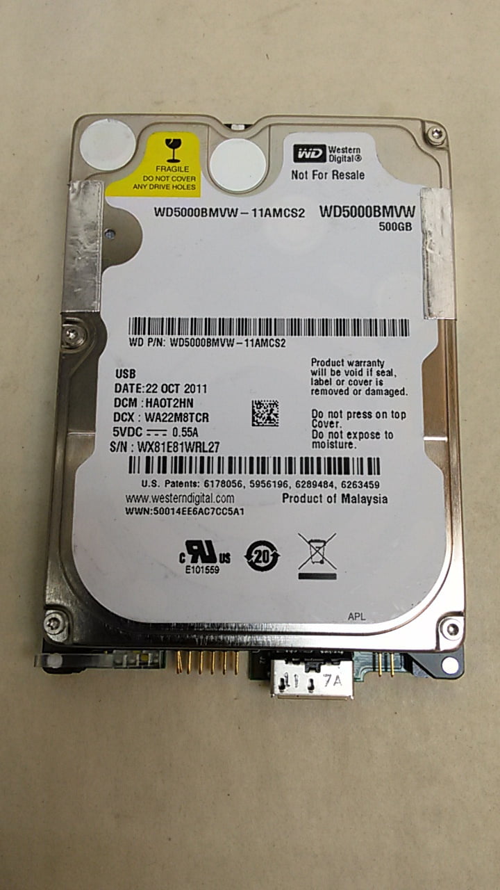 Pre-Owned Western Digital WD5000BMVW WD Blue 500GB 2.5" USB 3.0 External Hard Drive (Good)