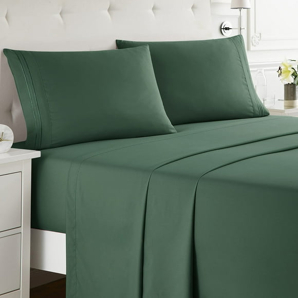 Nestl King Size Sheets Set - 4 Piece King Sheets, Bed Sheets for King Size Bed, Double Brushed King Bed Sheets, Hotel Luxury Dark green Sheets Extra Soft Bedding Sheets & Pillowcases