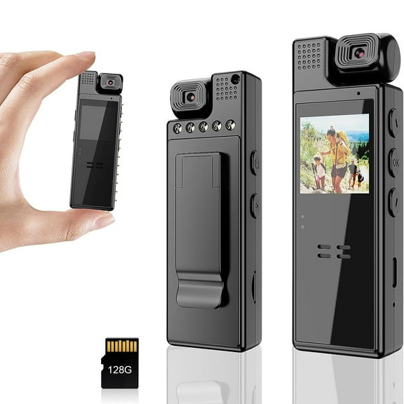 Prociv Body Camera, 1080P Bodycam with 1.3 in Screen Recorder, Support 8-10Hours Recording, 180° Rotatable Lens, Camcorder with Audio for Walking, Travel, Daily Proof 64G