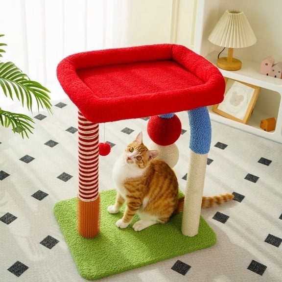 Fairela Colorful U-Shaped Cat Climbing Tower with Scratching Posts & Plush Perch – Interactive Cat Tree for Kittens & Adult Cats