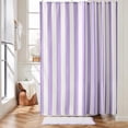 thumbnail image 2 of Vertical Striped Purple Shower Curtain, Cute Retro Vintage Lavender Stripe Bathroom Bow Shower Curtain, Waterproof Polyester Fabric Modern Shower Curtain for Bathroom 72x72 Inches, 2 of 6