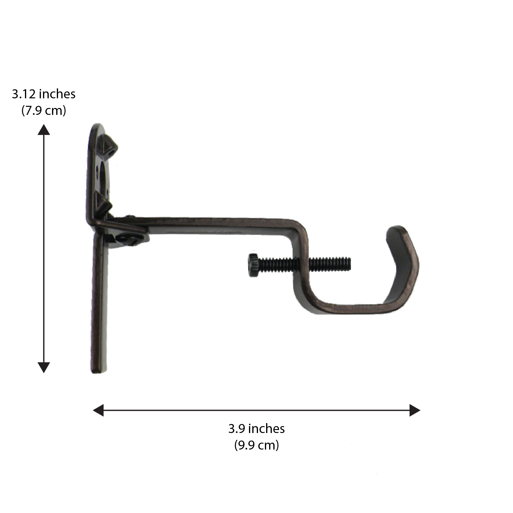 (2 pack) Mainstays SwiftSet™ No Drill Bronze 1/2-1" Curtain Rod Brackets, 2 Count