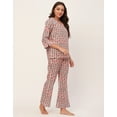 thumbnail image 3 of Moomaya Sleepwear, Printed Night Suit For Women, Cotton Kurta Pajama Set Pjs Loungewear, 3 of 9
