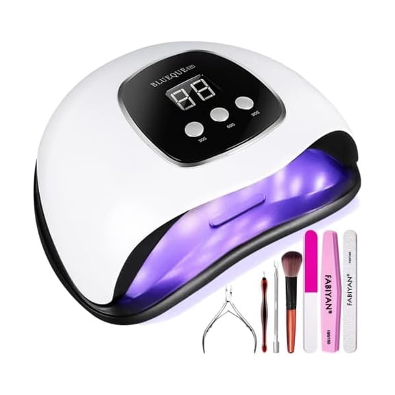 YJJSKEJI UV Light for Nails, 48W LED Nail Light for Gel Polish, Fast Nail Dryer with Automatic Sensor, Timer Setting, Small and Portable, UV LED Nail Lamp for Fingernail and Toenail
