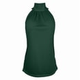 thumbnail image 6 of Halter Tank Tops for Women Dressy Casual Front Pleated Tie Back Loose Sleeveless Shirt Summer Outfits, 6 of 6
