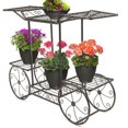 thumbnail image 2 of Cart Stand 6 Flower Pot Display Rack (Bronze), 2 of 6
