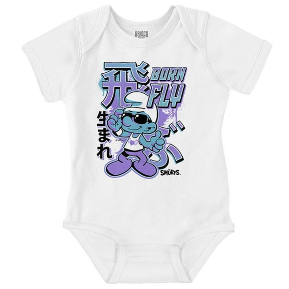 The Smurfs Cool Kanji Born Fly Romper Boys or Girls Infant Baby Brisco Brands 12M