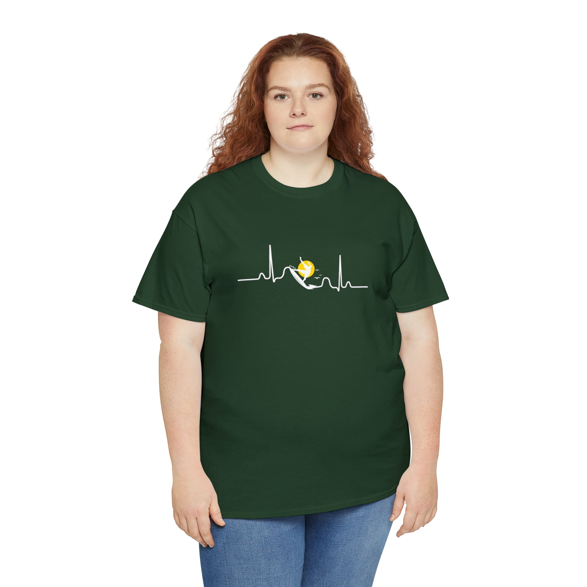 Surfing Heartbeat Shirt, Funny Surf Tee, Beach Vacation Gift Idea -ID: 1160