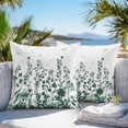 thumbnail image 4 of Outdoor Pillow Cover Watercolor Green Leaves Set of 2 Waterproof Throw Pillowcases Simple Plant Decorative Patio Furniture Pillows for Couch Garden Indoor & Outdoor Use, 4 of 9