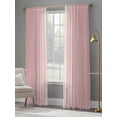 thumbnail image 4 of Pink Beige Striped Sheer Curtains 96 Inch Length 2 Panels Set, Modern Farmhouse Retro Lines Voile Window Treatment Semi Sheer Long Curtains Drapes for Bedroom/Living Room/Kitchen 52"x96"x2, 4 of 7