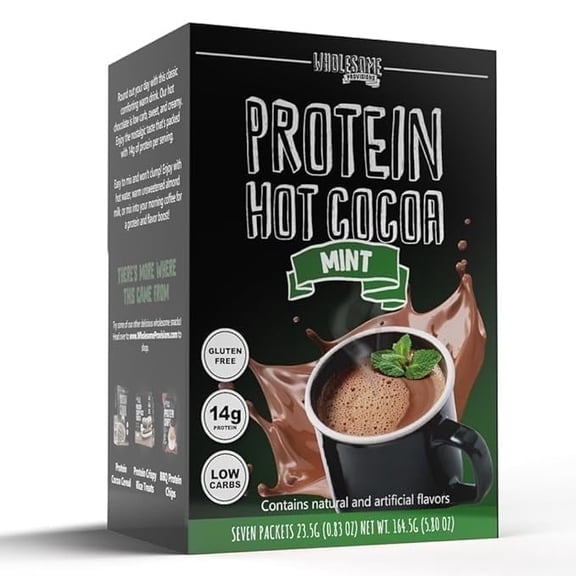 Protein Hot Chocolate, High Protein 14g-15g, Low Carb 4g-5 Net Carbs, Low in Sugar 2g, Keto-Friendly, Gluten-Free Cocoa Mix - Made in USA by Wholesome Provisions