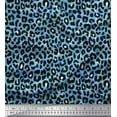thumbnail image 3 of Soimoi Blue Poly Georgette Fabric Leopard Animal Skin Print Fabric by the Yard 52 Inch Wide, 3 of 3