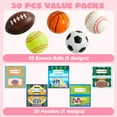 thumbnail image 2 of Meottam 30 Sets Squeeze Sports Ball Toys with Valentines Day Gift Cards for Classroom Exchange Prizes, Stress Relief, Valentine Party Favor Toys, 2 of 7
