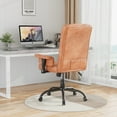 thumbnail image 4 of VECELO Office Chair, PU Leather Desk Chair with High Back and Padded Armrests, Height Adjustable Computer Task Chairs with Wheels, Brown, 4 of 6