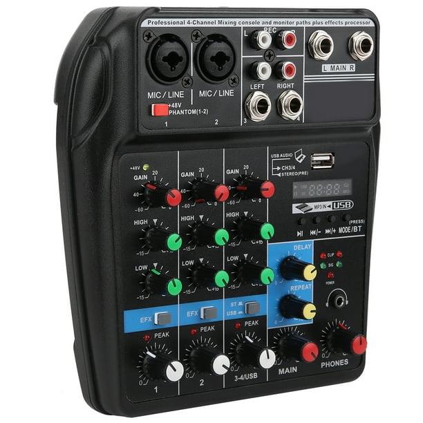 Consola Mezcladora De Sonido Pequeña Y Liviana Para Bluetooth, Consola De Música De 4 Canales, Ganancia De Entrada Para La Producción De Música En El Hogar, Transmisión En ANGGREK JB1312