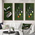 thumbnail image 1 of Designart "Excellent Golf Set Swing III" Sports Framed Wall Art Set Of 3 - Green Golf Frame Canvas Set For Living Room Decor, 1 of 6