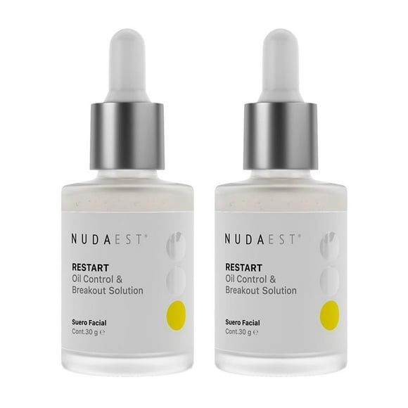 Suero para piel acneica desinflama, seca, inhibe bacteria acné Nuda Est Tribo Restart Pack