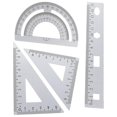 thumbnail image 3 of 1 Set of 4PCS DIY Metal Ruler Sturdy Office Metal Ruler Ruler Stationery Set Triangular Plate Protractor Testing Ruler for Pupils Students, 3 of 3