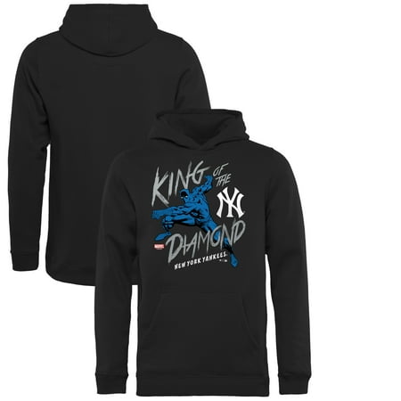 - New York Yankees Fanatics Branded Youth MLB Marvel Black Panther King of the Diamond Pullover Hoodie - Black