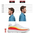 thumbnail image 3 of CMR CHAMARIPA Casual Men's Elevator Sneakers - White Cowhide Leather Height Increasing Shoes 2.36 Inches / 6 CM, 3 of 10