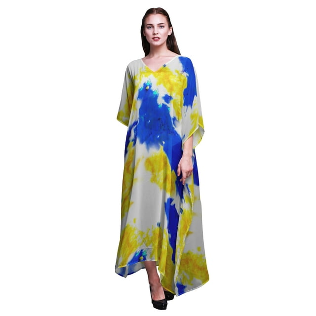 Bimba Kaftan pour Femmes Grande Taille Tenue d'Été Sortie de Plage Kimono Caftan