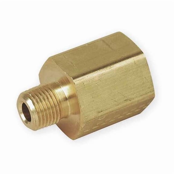 Hex Adapter Brass Pipe Fitting, 3/8 in Female NPT X 1/4 in Male NPT