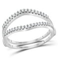 thumbnail image 1 of 14kt White Gold Womens Round Diamond Ring Guard Wrap Enhancer Wedding Band 1/4 Cttw, 1 of 4