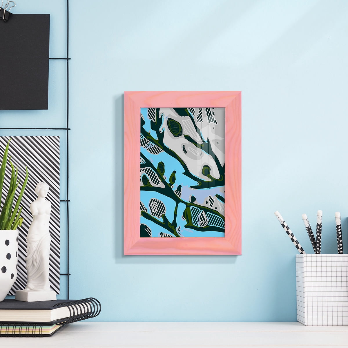 Abstract Tree Limbs I -Framed Print w/glass-Sunset Pink