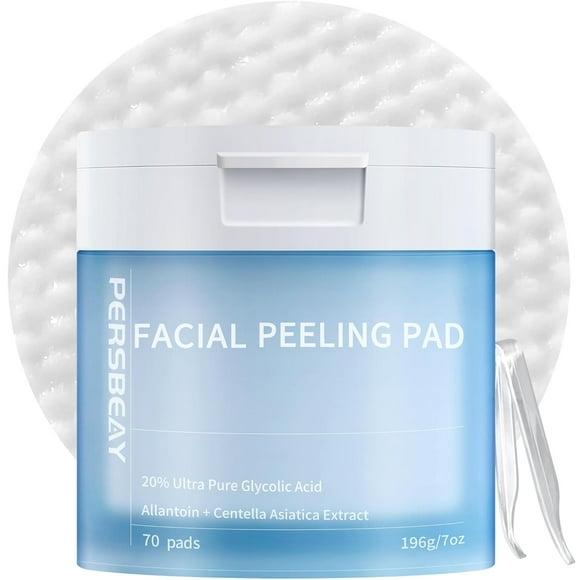 Facial Peeling Pads - Exfoliating Toner Pads with AHA, BHA and Centella Asiatica 70 Ct