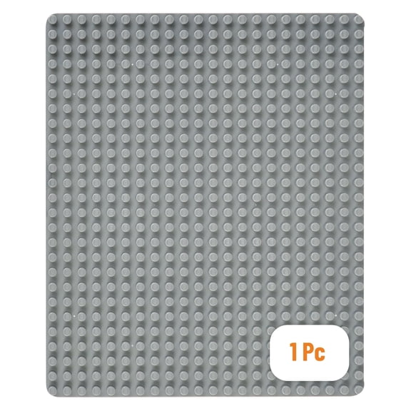 Strictly Briks Building Blocks Baseplate - Sturdy Flat Plate Design - Educational Building Toy & Block Set Surface - 15 x 10.5 in, Light Gray