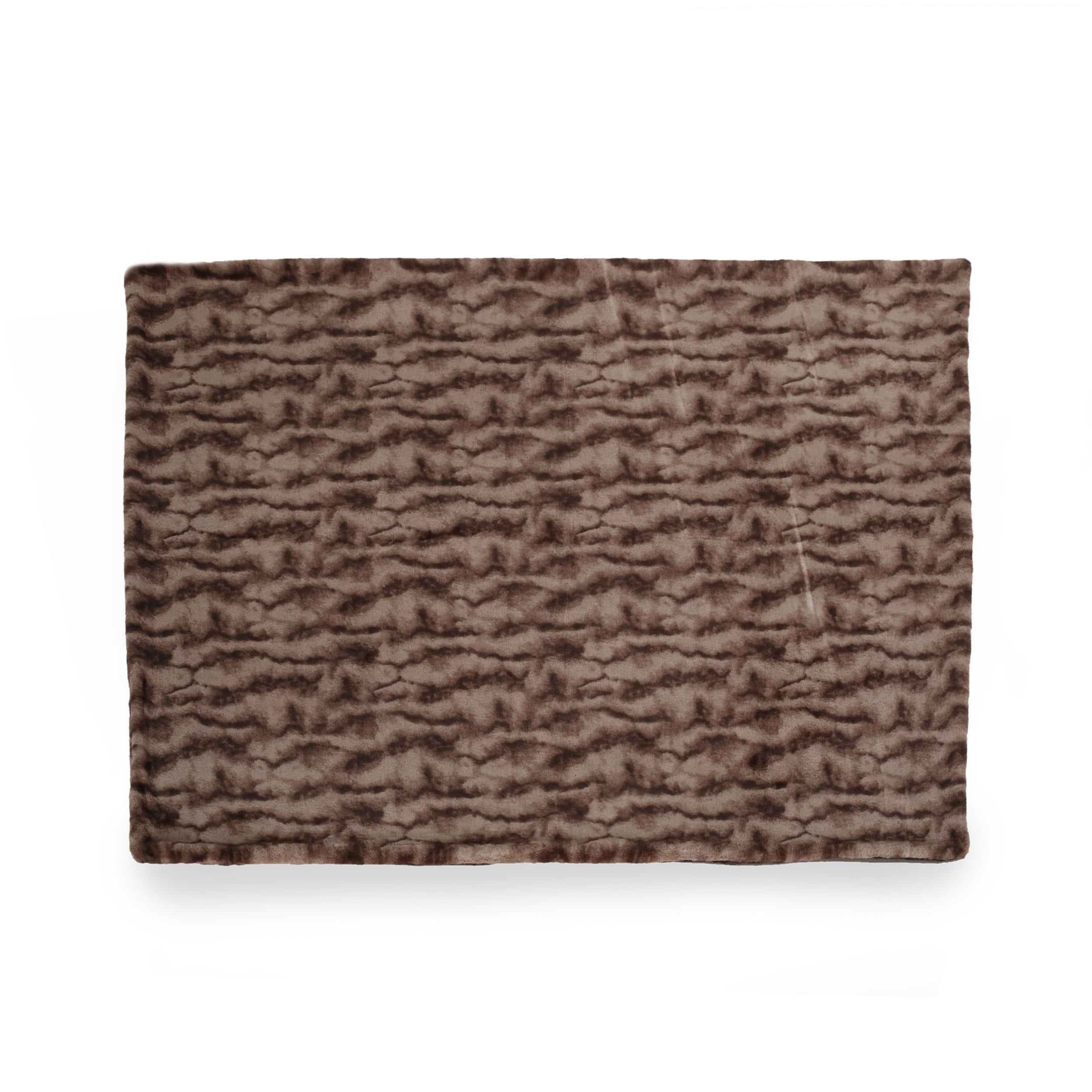 Belle Faux Fur Throw Blanket, Light Brown