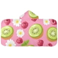 thumbnail image 5 of Yayeee Kids Hooded Towels Toddler Soft Absorbent Beach Bathing Wrap 50" x 23.5", Floral Raspberries, 5 of 5