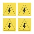 thumbnail image 1 of Unique Bargains Triangle Electrical Shock Risk Warning Sign Self Adhesive Yellow 100mmx100mm Pack of 4, 1 of 5