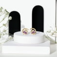 thumbnail image 3 of Rosec Jewels Cat on Moon Earrings with Amethyst - AAA Quality - Real Amethyst Diamond Earrings - Jewelry Box Included, 14K Yellow Gold, 3 of 7