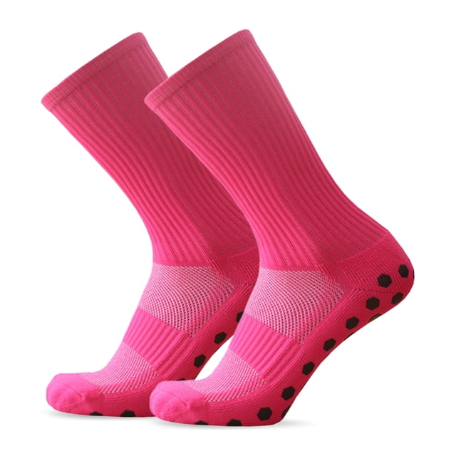 Graflsoa Hexagon Grip Soccer Socks - Pink, 1 Pair, Breathable & Anti-Slip Polyester Blend for Comfort & Performance