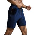 thumbnail image 3 of BXINGOHAI Mens Sweat Shorts Athletic Casual Jogger Shorts with Zipper Pockets Navy,2XL, 3 of 6