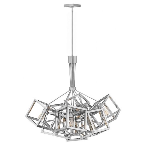 Fredrick Ramond Fr42445 Ensemble 9 Light 36" Wide Abstract Chandelier - Nickel