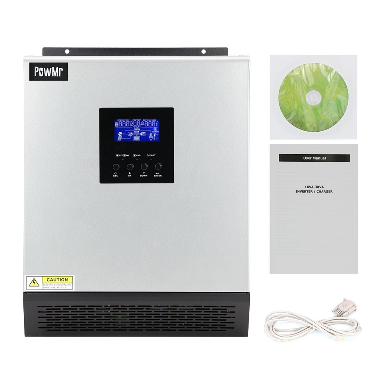 3KVA Hybrid Solar Inverter DC 24V to AC 110V Built-in 50A PWM Solar Controller