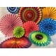 thumbnail image 4 of Nvzi 6 piezas de abanicos de papel con estampado en caliente para colgar con motivos florales de verano, cumpleaños, baby shower, bodas, dorado, 4 of 4
