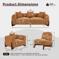 thumbnail image 2 of Fortmok Modern 3-Piece Living Room Sofa Set, Lamb Fleece Fabric 3 Seater Sofa & Accent Chair & Single Sofa, Upholstered Cloud Couch with Throw Pillows, Pet-Friendly Curved Sofas, White, 2 of 6