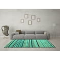 thumbnail image 3 of Ahgly Company Machine Washable Indoor Square Abstract Turquoise Blue Modern Area Rugs, 4' Square, 3 of 4