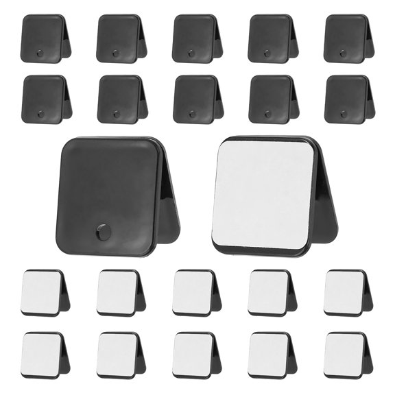 Uxcell 24 Pcs Plastic Self Adhesive Clips Sticky Clips Wall Clips Photo Clip, Black
