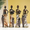 thumbnail image 4 of African Lady Resins Sculpture Ethnic Tribal Woman Statues Exotic Figurine Tabletop Decors for Home Office Living Room, 4 of 9