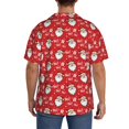 thumbnail image 3 of Fotbe Merry Christmas Santa Claus A Camisa Estampada de Manga Corta para Hombre, Casual de Verano, Estilo Playero, Sin Arrugas-3X-Large, 3 of 5