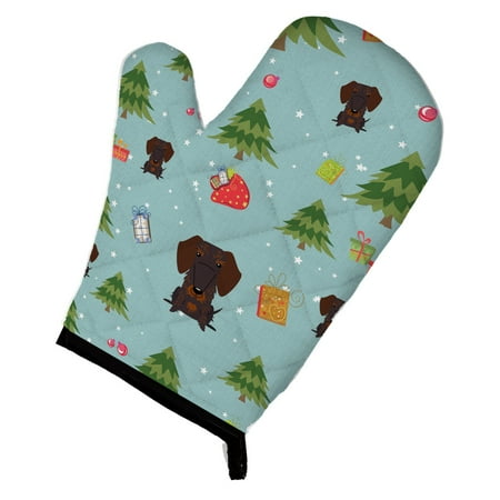 

Carolines Treasures BB4789OVMT Christmas Wire Haired Dachshund Chocolate Oven Mitt Large multicolor