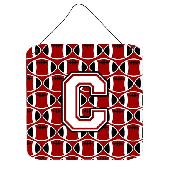 Letter C Football Cardinal and White Wall or Door Hanging Prints