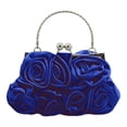 thumbnail image 2 of TrendOFT Womens Evening Bags Satin 14 Roses Handheld Clutch Wedding Party Formal Event Accessory Formal Clutch Blue One Size, 2 of 4