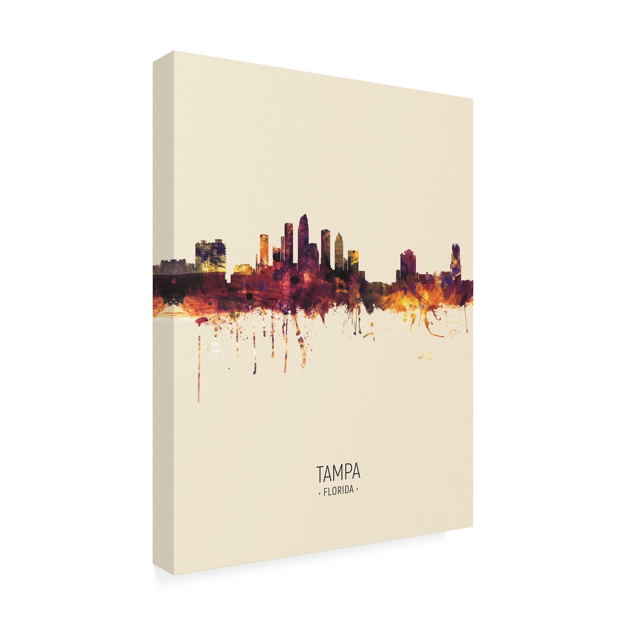 Trademark Fine Art 'Tampa Florida Skyline Portrait III' Canvas Art by Michael Tompsett